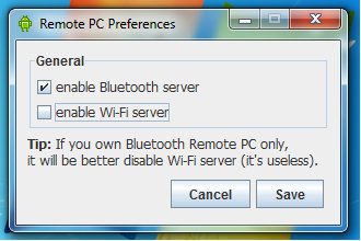 Preferences - enable BT