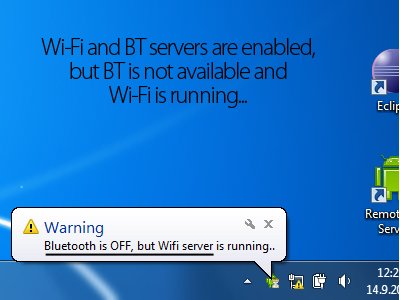 Bluetooth is OFF, but Wi-Fi server is running