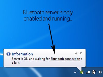 Bluetooth server is running